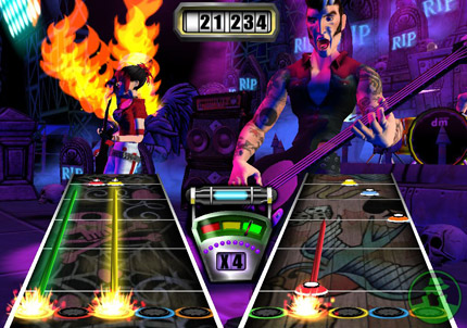 Guitar hero gameplay